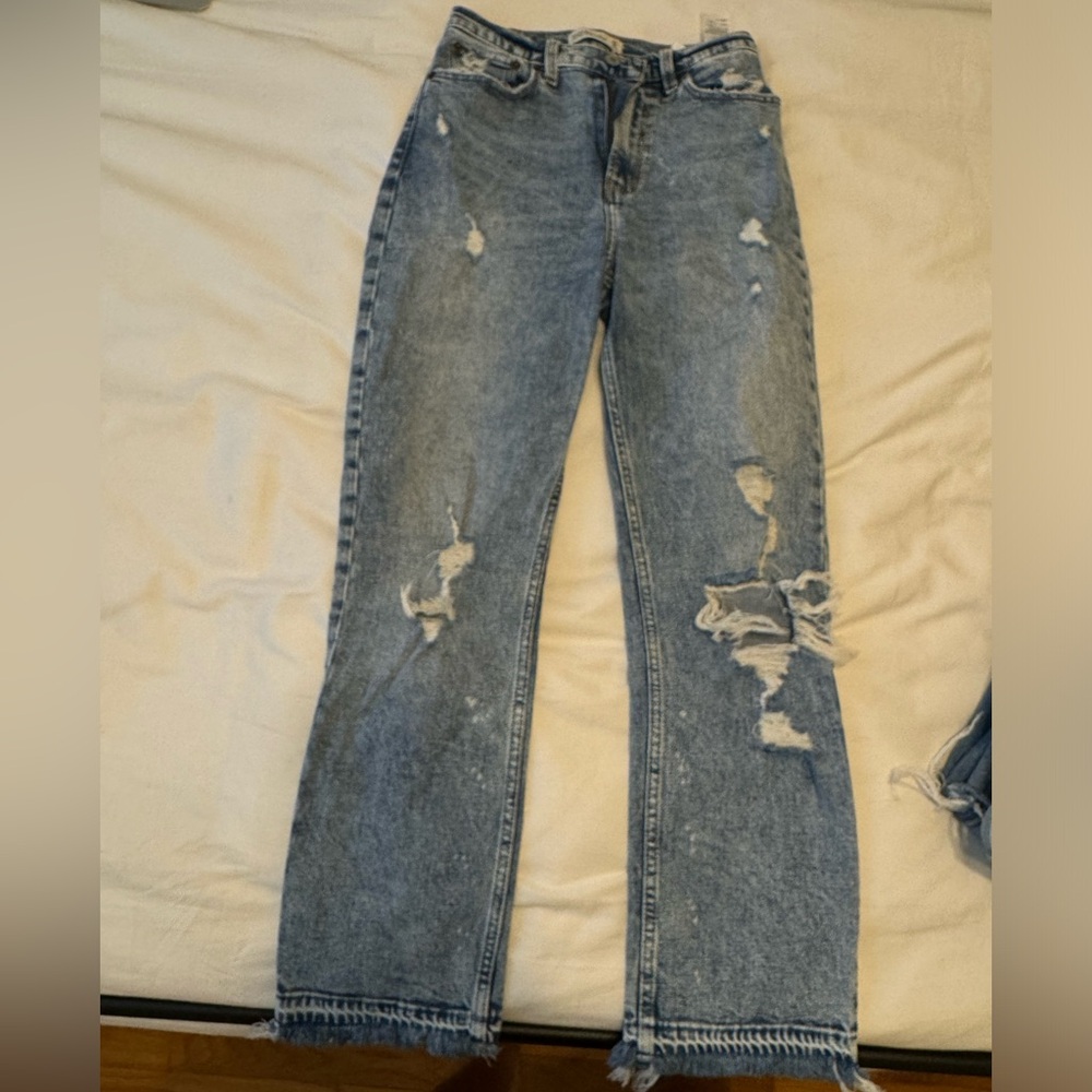 Abercrombie curve love size zero straight jeans